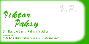 viktor paksy business card